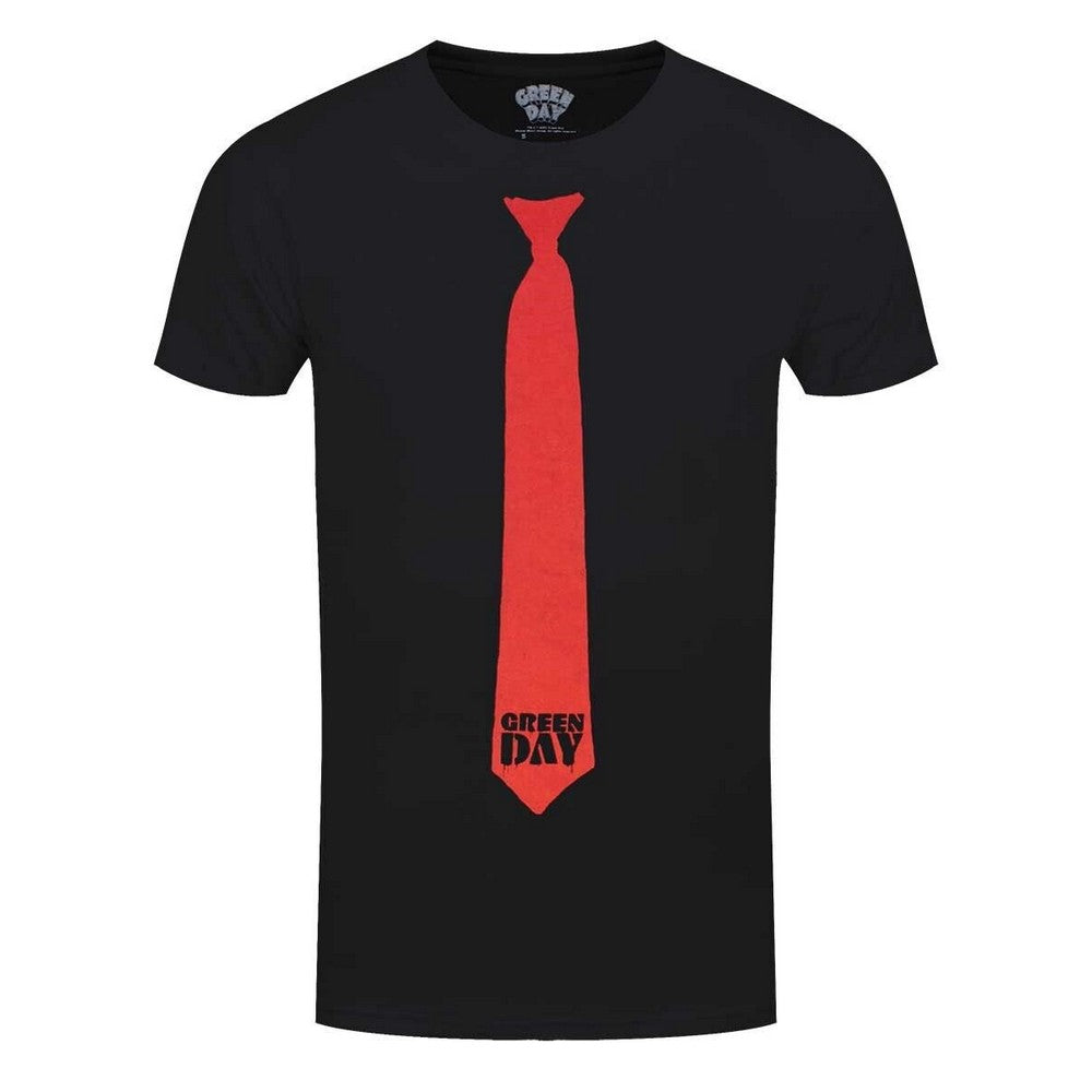 Black - Front - Green Day Unisex Adult Tie Cotton T-Shirt