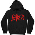 Black - Front - Slayer Unisex Adult Distressed Logo Pullover Hoodie
