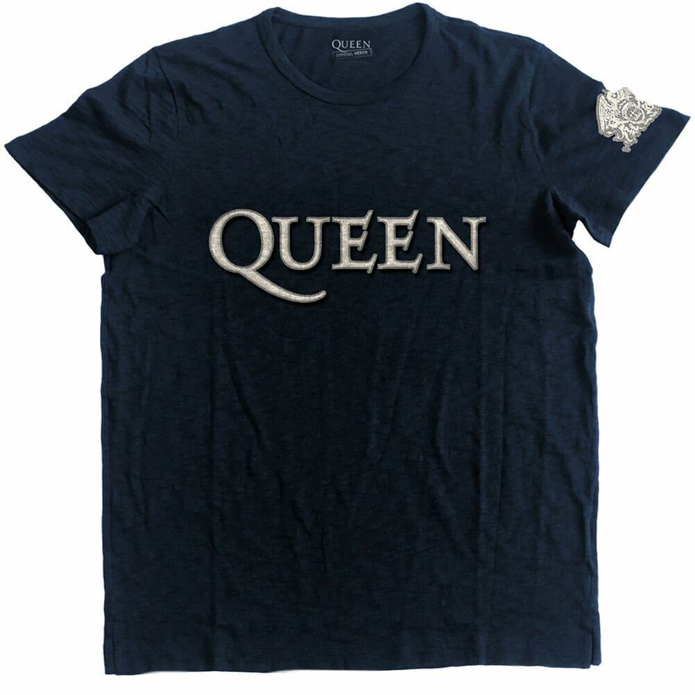 Navy Blue - Front - Queen Unisex Adult Appliqué Logo T-Shirt