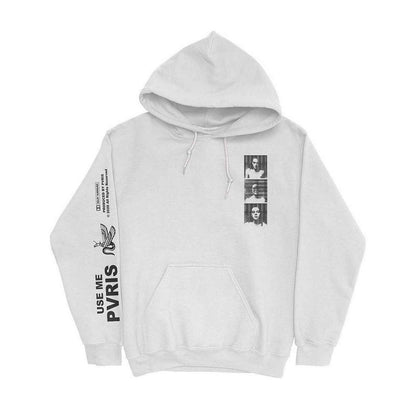 White - Front - Pvris Unisex Adult Use Me Copyright Back Print Pullover Hoodie