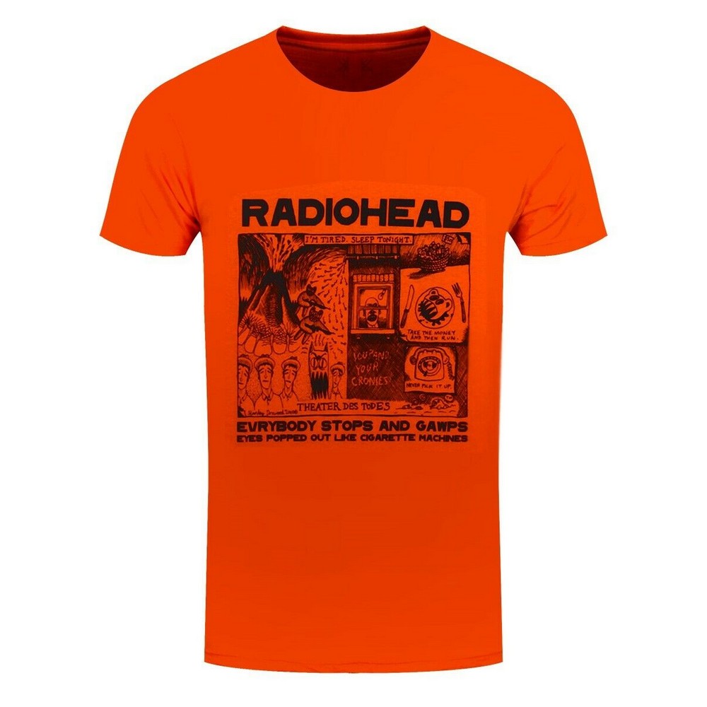 Orange - Front - Radiohead Unisex Adult Gawps T-Shirt
