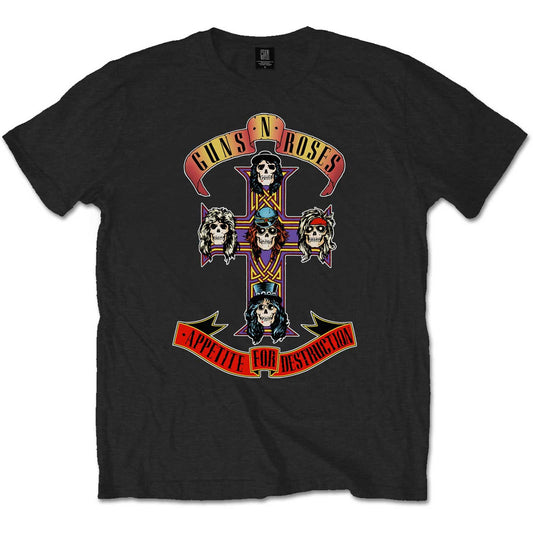 Black - Front - Guns N Roses Childrens-Kids Appetite For Destruction T-Shirt