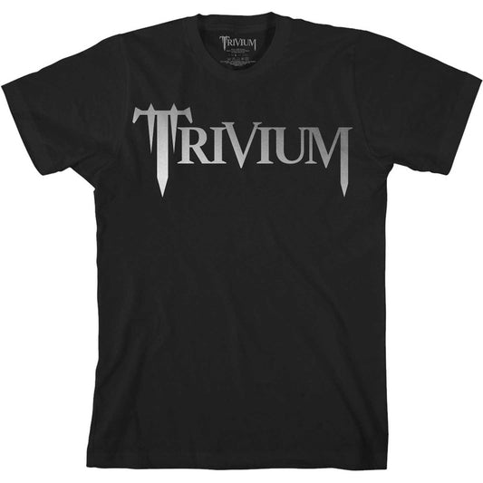 Black - Front - Trivium Unisex Adult Metallic Logo T-Shirt