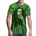 Green - Front - Bob Marley Unisex Adult Smoke Tie Dye T-Shirt
