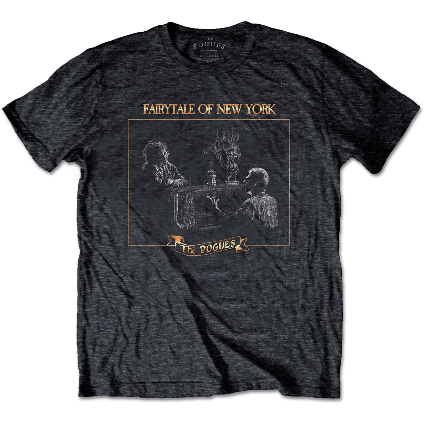Heather Grey - Front - The Pogues Unisex Adult Fairytale Piano Heather T-Shirt