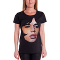 Black - Front - The Rolling Stones Womens-Ladies Mick Portrait T-Shirt