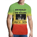 Green-Yellow-Orange - Back - Bob Marley Unisex Adult Montego Bay Dip Dye T-Shirt