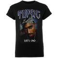 Black - Front - Tupac Shakur Unisex Adult 1971 Mural Cotton T-Shirt