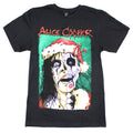 Black - Front - Alice Cooper Unisex Adult Christmas Card T-Shirt