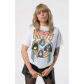 White - Back - Kiss Unisex Adult World Wide Cotton T-Shirt