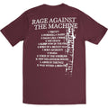 Maroon - Back - Rage Against the Machine Unisex Adult BOLA Album Cover Back Print Cotton T-Shirt