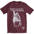 Maroon - Front - Rage Against the Machine Unisex Adult BOLA Album Cover Back Print Cotton T-Shirt