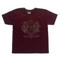 Maroon - Front - AC-DC Childrens-Kids Black Ice Cotton T-Shirt