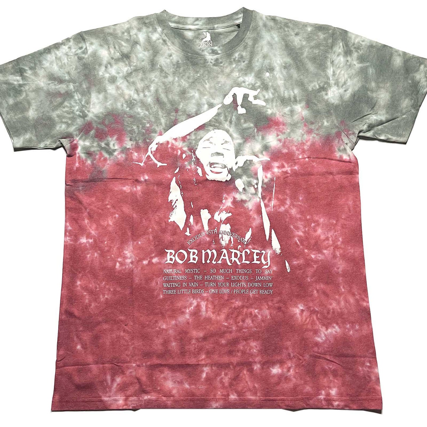 Red - Front - Bob Marley Unisex Adult Exodus Playlist Tie Dye T-Shirt