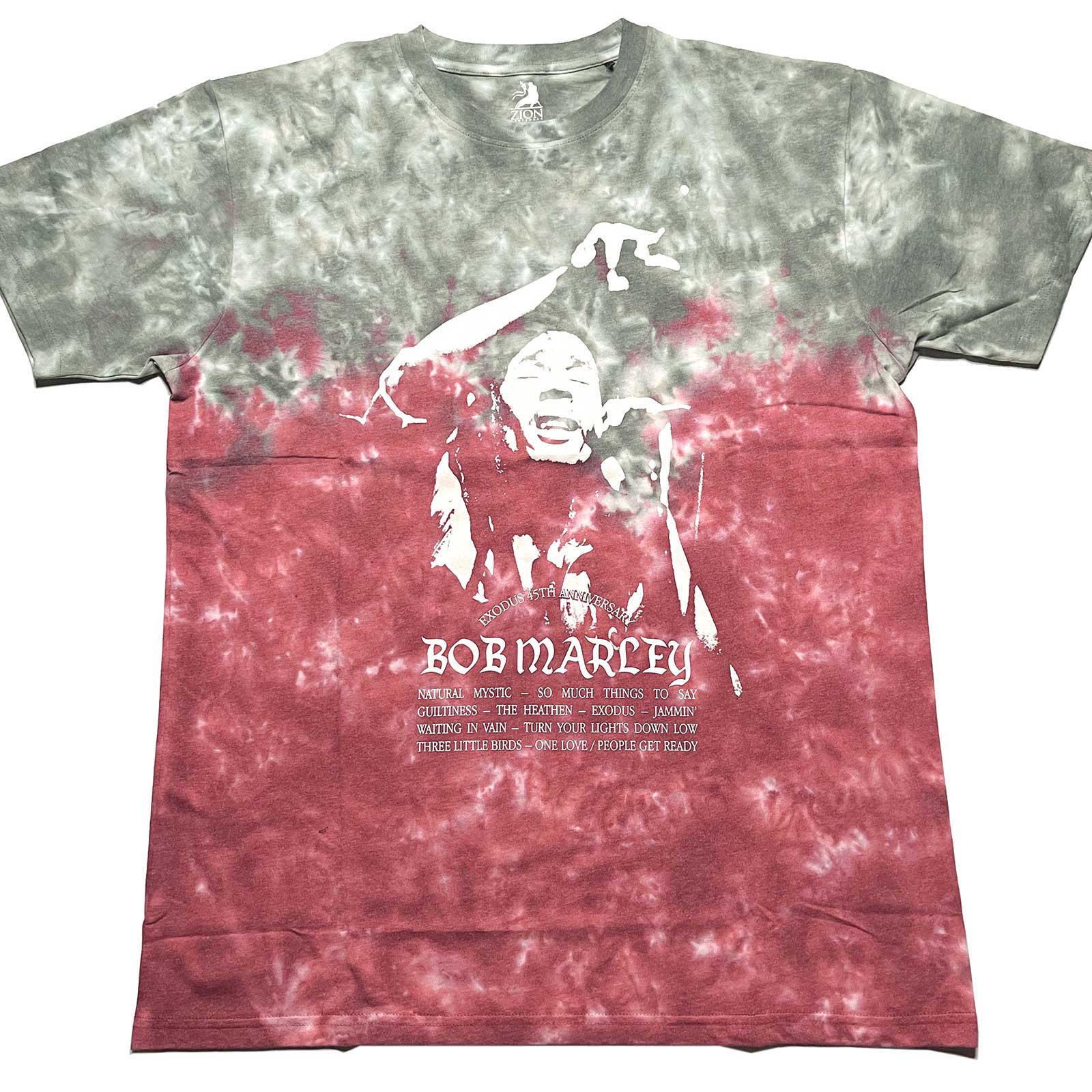 Red - Front - Bob Marley Unisex Adult Exodus Playlist Tie Dye T-Shirt
