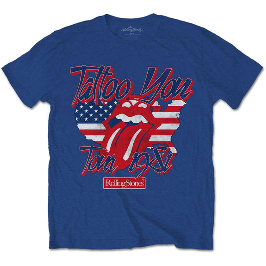 Blue - Front - The Rolling Stones Unisex Adult Tattoo You Americana T-Shirt