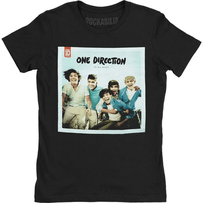 Black - Front - One Direction Womens-Ladies Up All Night Cotton Skinny T-Shirt