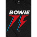 Black - Side - David Bowie Unisex Adult 75th Logo Cotton T-Shirt