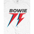 White - Side - David Bowie Unisex Adult 75th Logo Cotton T-Shirt