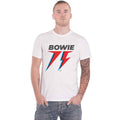 White - Lifestyle - David Bowie Unisex Adult 75th Logo Cotton T-Shirt