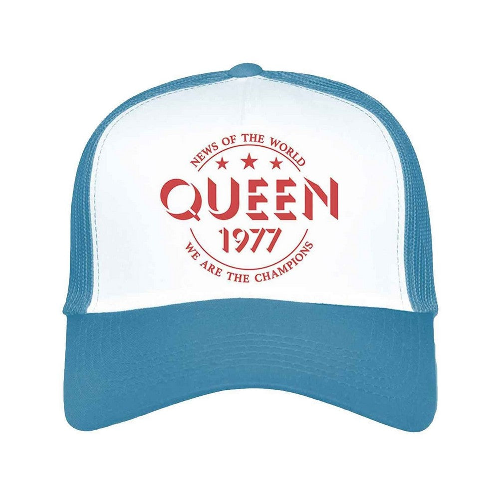 Blue-White - Front - Queen Unisex Adult Champions 77 Mesh Panel Baseball Cap