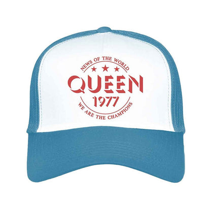 Blue-White - Front - Queen Unisex Adult Champions 77 Mesh Panel Baseball Cap
