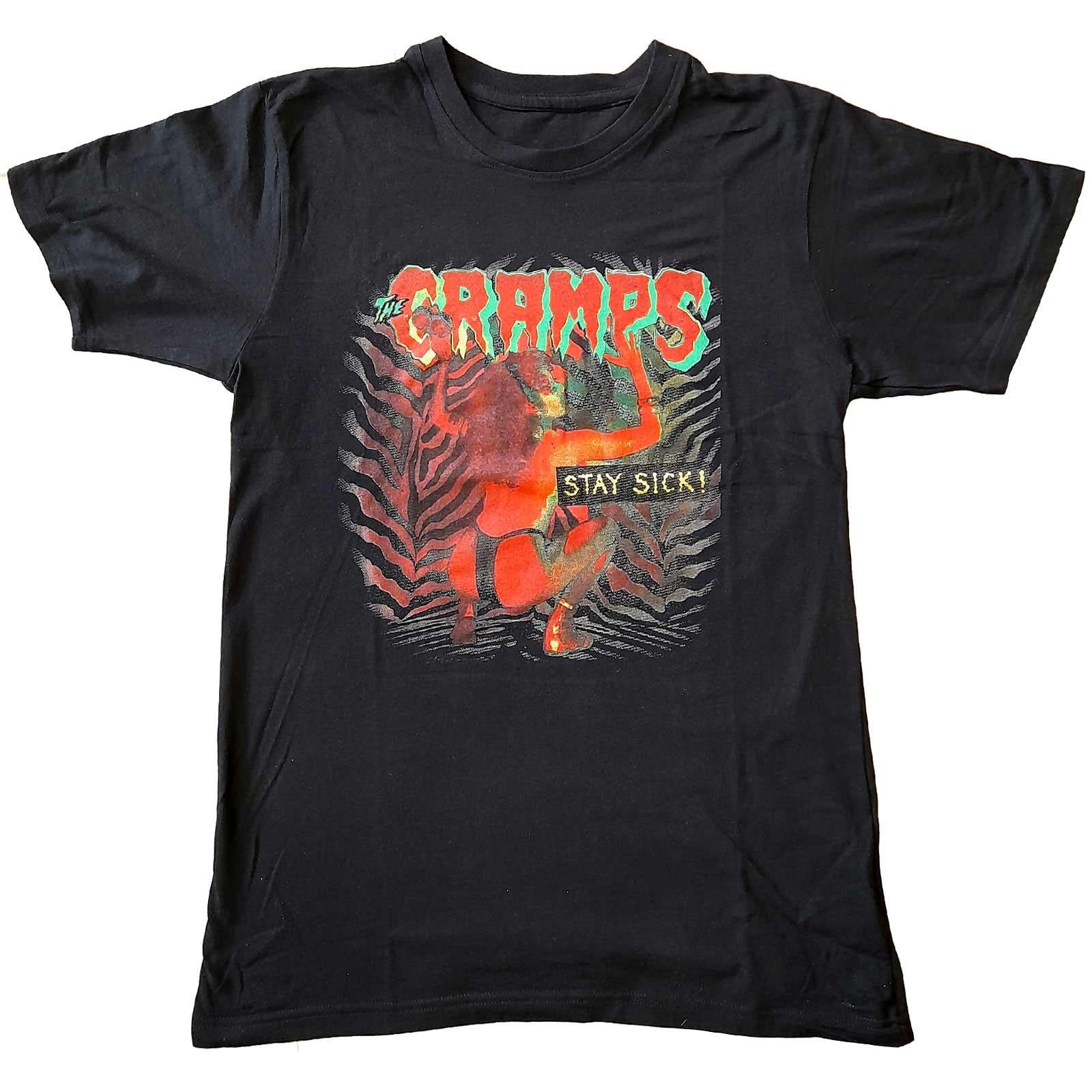 Black - Front - The Cramps Unisex Adult Stay Sick Cotton T-Shirt