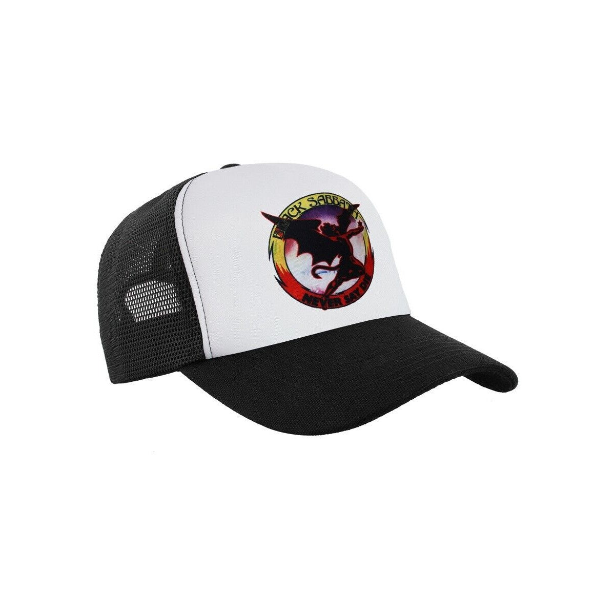 Black-White - Side - Black Sabbath Unisex Adult Never Say Die Mesh Panel Cap