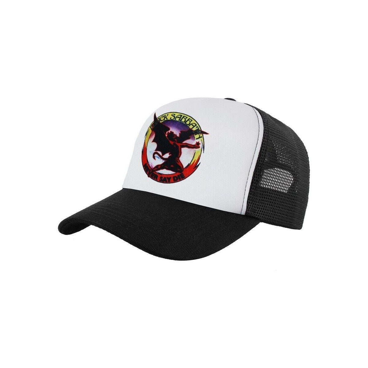Black-White - Lifestyle - Black Sabbath Unisex Adult Never Say Die Mesh Panel Cap