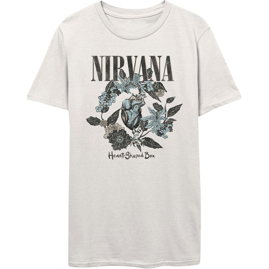 White - Front - Nirvana Unisex Adult Heart Shaped Box T-Shirt