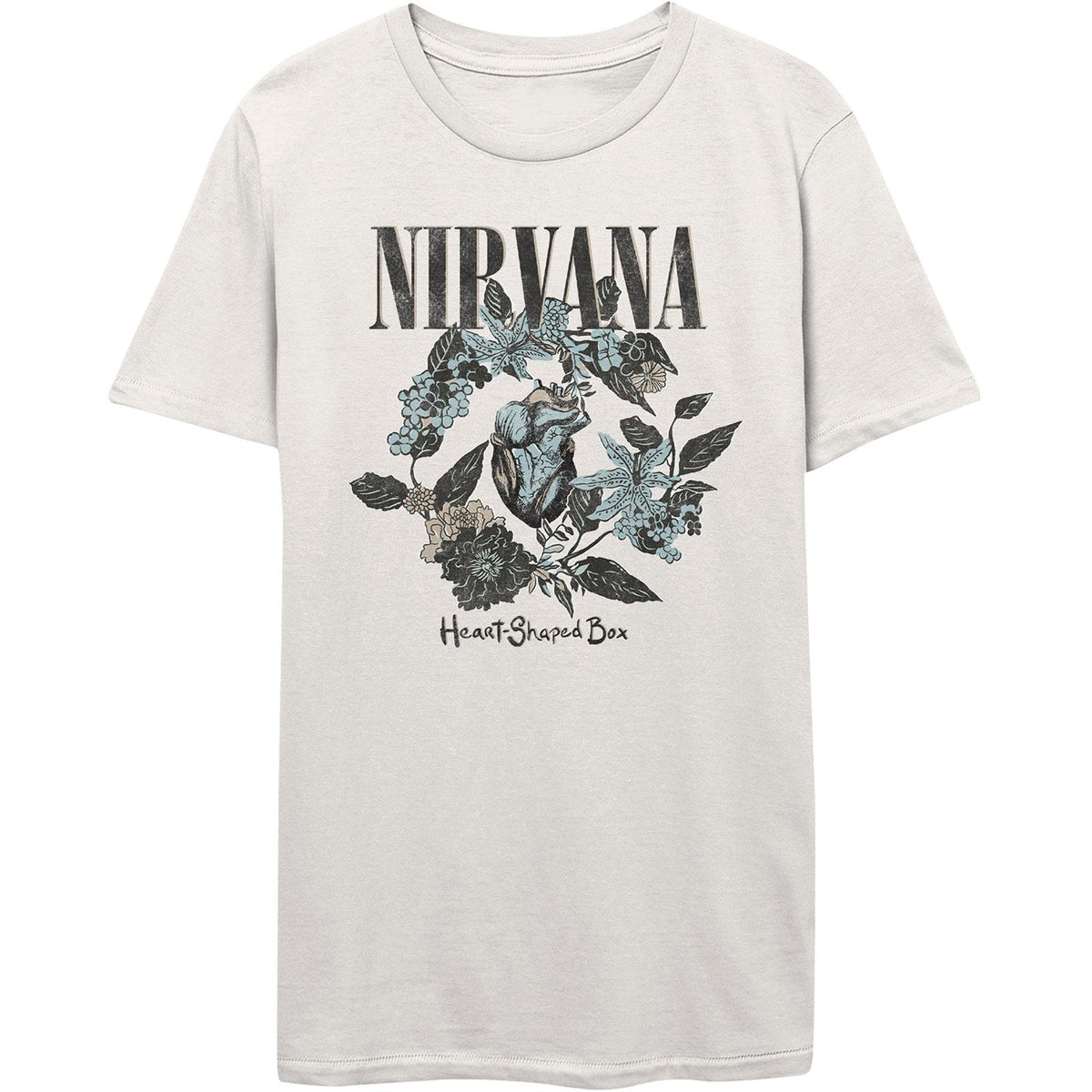 White - Front - Nirvana Unisex Adult Heart Shaped Box T-Shirt
