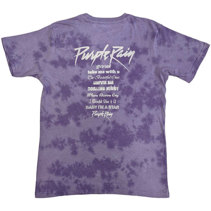 Purple - Back - Prince Unisex Adult Purple Rain Back Print T-Shirt
