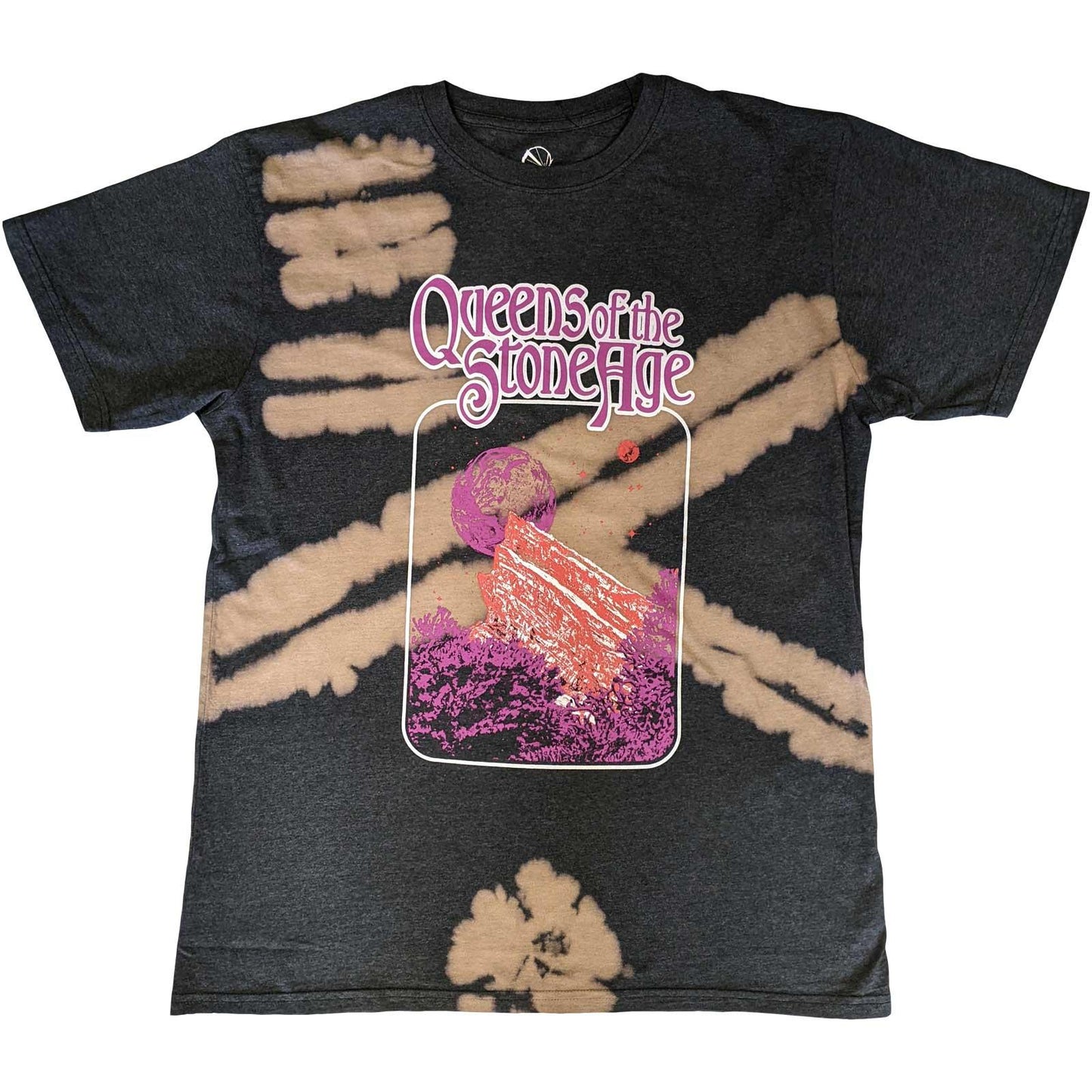 Black - Front - Queens Of The Stone Age Unisex Adult Planet Frame T-Shirt