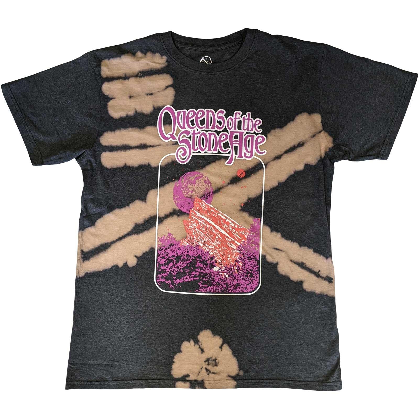 Black - Front - Queens Of The Stone Age Unisex Adult Planet Frame T-Shirt
