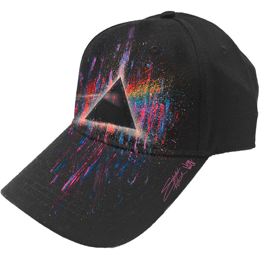 Black - Front - Pink Floyd Unisex Adult Dark Side Of The Moon Paint Splatter Baseball Cap