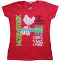 Red - Front - Woodstock Womens-Ladies Vintage Cotton T-Shirt