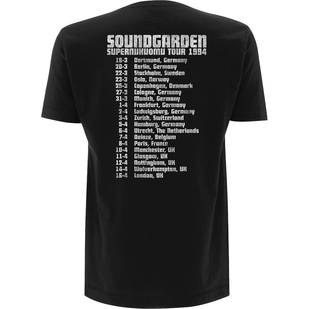 Black - Back - Soundgarden Unisex Adult Superunknown Tour ´1994 Cotton T-Shirt