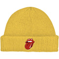 Mustard Yellow - Front - The Rolling Stones 72 Logo Roll Up Beanie