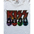 White - Side - Kiss Womens-Ladies Logo, Faces & Icons Cotton T-Shirt