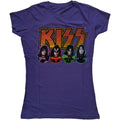 Purple - Front - Kiss Womens-Ladies Logo, Faces & Icons Cotton T-Shirt