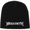 Black - Front - Megadeth Unisex Adult Logo Beanie