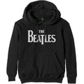 Black - Front - The Beatles Unisex Adult Drop T Logo Pullover Hoodie