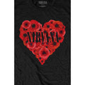 Black - Side - Nirvana Unisex Adult Poppy Heart Cotton T-Shirt