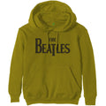 Green - Front - The Beatles Unisex Adult Drop T Logo Pullover Hoodie