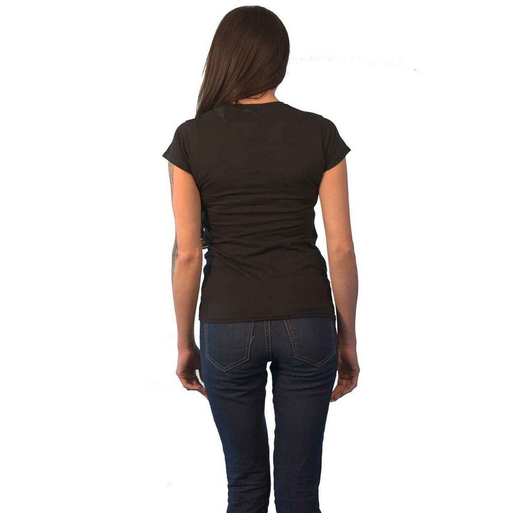Black - Back - The Rolling Stones Womens-Ladies Sixty Plastered Suede T-Shirt