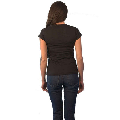Black - Back - The Rolling Stones Womens-Ladies Sixty Plastered Suede T-Shirt