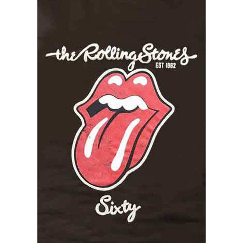Black - Side - The Rolling Stones Womens-Ladies Sixty Plastered Suede T-Shirt