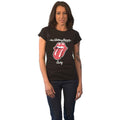 Black - Front - The Rolling Stones Womens-Ladies Sixty Plastered Suede T-Shirt