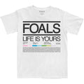 White - Front - Foals Unisex Adult Life Is Yours Track List Cotton T-Shirt