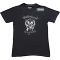 Black - Front - Motorhead Unisex Adult England Embellished Cotton T-Shirt